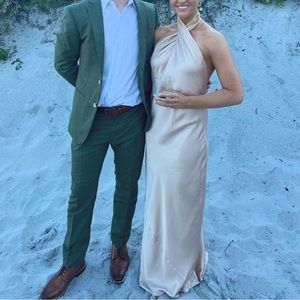 Show me your mumu jasmine halter satin bridesmaid dress